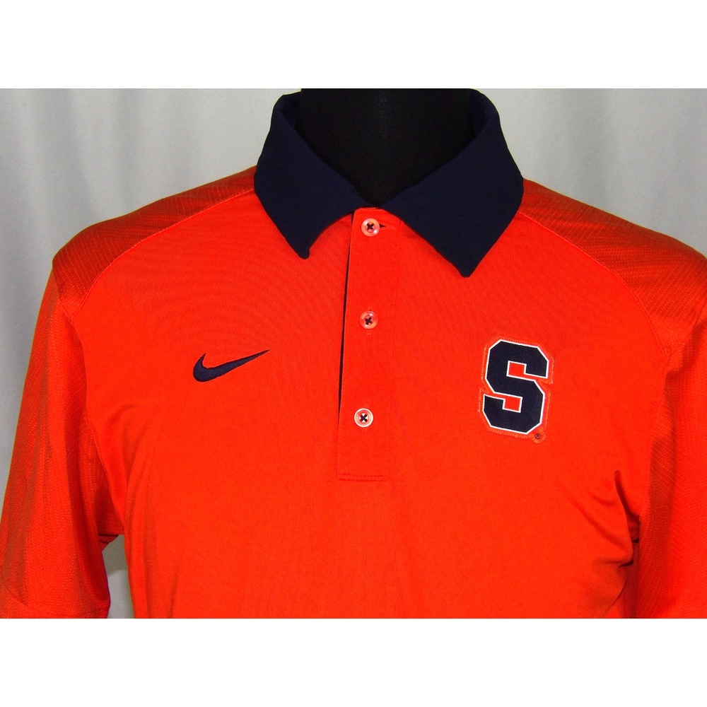 Nike Dri-Fit SYRACUSE ORANGE Performance Polo Golf Shirt Men's Medium - Picture 4 of 6